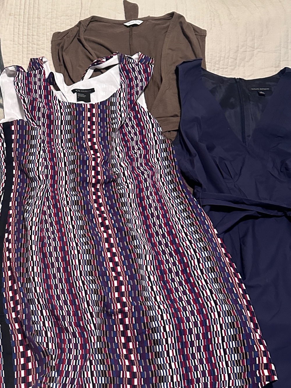 3 dresses - medium / size 8 : Trina Turk / Armani Exchange / Banana Republic